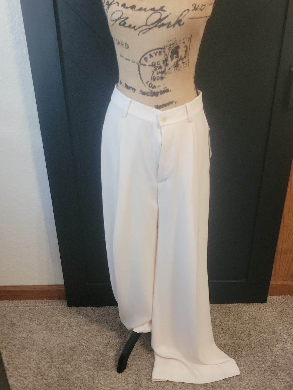 Ralph Lauren White Draped Trousers NWT 8